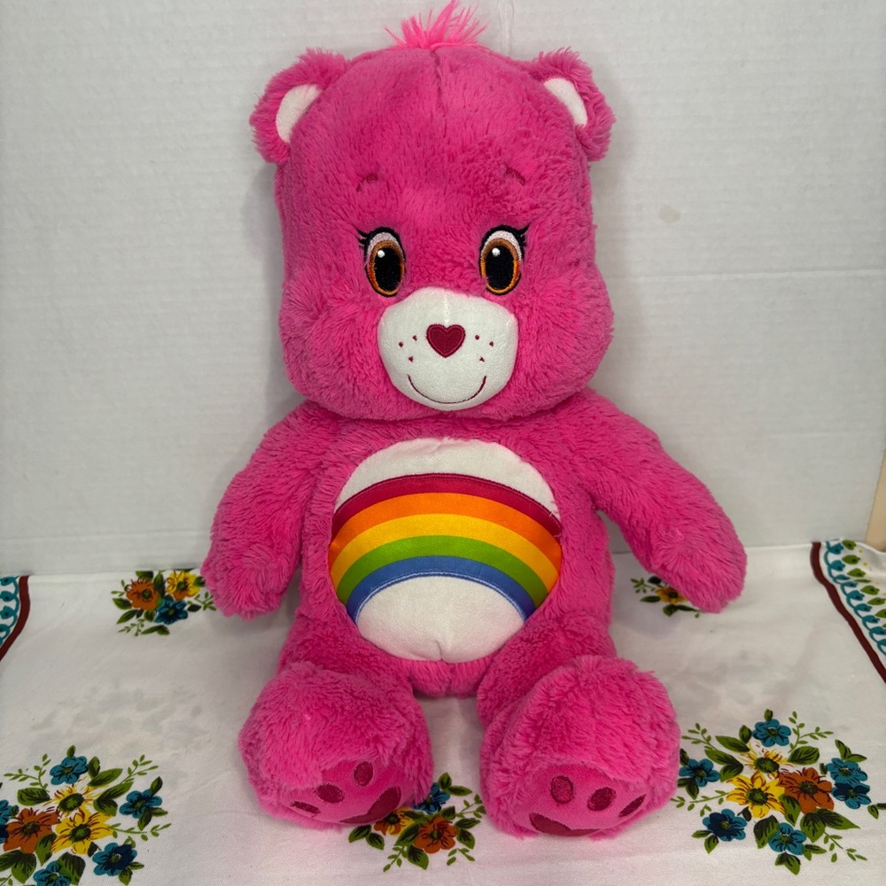 Build-A-Bear Cheer Bear Pink Plush with Rainbow Belly BAB Care Bears